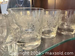 MaxSold Auction: Cornflower glass lot - two shelves  - Ottawa (Ontario, Canada) SELLER MANAGED Downsizing Online Auction -  Cinnabar
