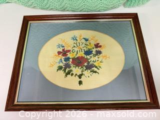 MaxSold Auction: Flower needle point artwork  - Ottawa (Ontario, Canada) SELLER MANAGED Downsizing Online Auction -  Cinnabar