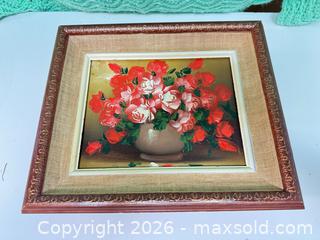MaxSold Auction: Flowers in vase unsigned oil painting  - Ottawa (Ontario, Canada) SELLER MANAGED Downsizing Online Auction -  Cinnabar