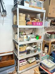 MaxSold Auction: Four plastic shelving units in basement  - Ottawa (Ontario, Canada) SELLER MANAGED Downsizing Online Auction -  Cinnabar