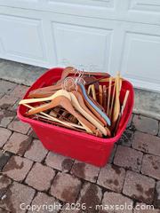 MaxSold Auction: Huge tub full of wood hangers - Ottawa (Ontario, Canada) SELLER MANAGED Downsizing Online Auction -  Cinnabar