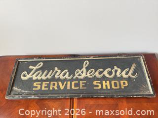 MaxSold Auction: Laura Secord wood hanging sign  - Ottawa (Ontario, Canada) SELLER MANAGED Downsizing Online Auction -  Cinnabar