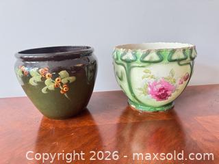 MaxSold Auction: McCoy and stoke on Trent Jardinieres  - Ottawa (Ontario, Canada) SELLER MANAGED Downsizing Online Auction -  Cinnabar