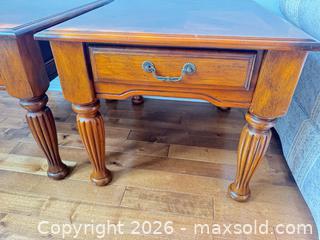 MaxSold Auction: Pair of one drawer living room side tables  - Ottawa (Ontario, Canada) SELLER MANAGED Downsizing Online Auction -  Cinnabar