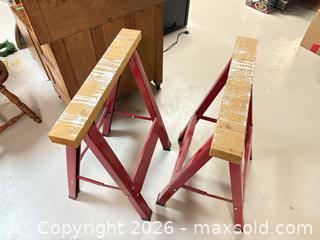 MaxSold Auction: Pair of solid, sturdy saw horses  - Ottawa (Ontario, Canada) SELLER MANAGED Downsizing Online Auction -  Cinnabar
