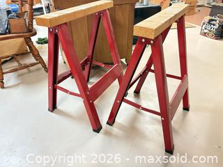MaxSold Auction: Pair of solid, sturdy saw horses  - Ottawa (Ontario, Canada) SELLER MANAGED Downsizing Online Auction -  Cinnabar