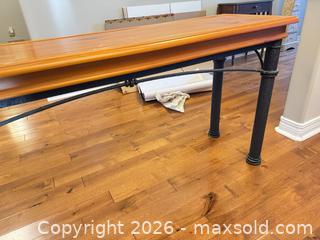 MaxSold Auction: Pine sofa table with medal base  - Ottawa (Ontario, Canada) SELLER MANAGED Downsizing Online Auction -  Cinnabar