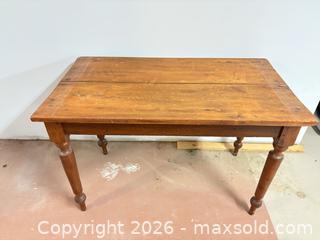 MaxSold Auction: Pine two board top table - Ottawa (Ontario, Canada) SELLER MANAGED Downsizing Online Auction -  Cinnabar