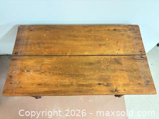 MaxSold Auction: Pine two board top table - Ottawa (Ontario, Canada) SELLER MANAGED Downsizing Online Auction -  Cinnabar