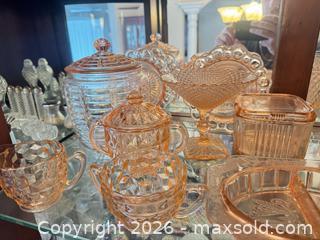 MaxSold Auction: Pink depression glass lot  - Ottawa (Ontario, Canada) SELLER MANAGED Downsizing Online Auction -  Cinnabar