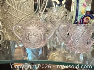 MaxSold Auction: Pinwheel pattern pressed glass lot  - Ottawa (Ontario, Canada) SELLER MANAGED Downsizing Online Auction -  Cinnabar