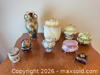 MaxSold Auction: Powder jars, music boxes and other fancy glassware  - Ottawa (Ontario, Canada) SELLER MANAGED Downsizing Online Auction -  Cinnabar