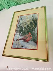 MaxSold Auction: Robert Bateman 1978 red cardinal in snow print  - Ottawa (Ontario, Canada) SELLER MANAGED Downsizing Online Auction -  Cinnabar