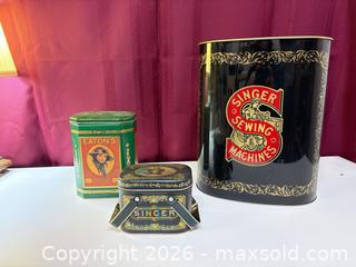 MaxSold Auction: Singer and Eaton’s Tins collection lot 655 - Ottawa (Ontario, Canada) SELLER MANAGED Downsizing Online Auction -  Cinnabar