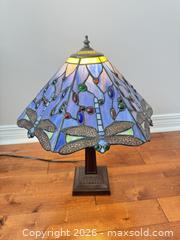 MaxSold Auction: Stained glass dragonfly shaded lamp  - Ottawa (Ontario, Canada) SELLER MANAGED Downsizing Online Auction -  Cinnabar