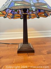 MaxSold Auction: Stained glass dragonfly shaded lamp  - Ottawa (Ontario, Canada) SELLER MANAGED Downsizing Online Auction -  Cinnabar