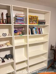 MaxSold Auction: Three White Bookshelves lot 668 - Ottawa (Ontario, Canada) SELLER MANAGED Downsizing Online Auction -  Cinnabar