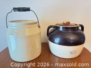 MaxSold Auction: Two antique crocks  - Ottawa (Ontario, Canada) SELLER MANAGED Downsizing Online Auction -  Cinnabar