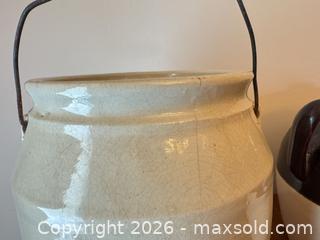 MaxSold Auction: Two antique crocks  - Ottawa (Ontario, Canada) SELLER MANAGED Downsizing Online Auction -  Cinnabar