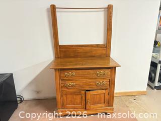 MaxSold Auction: Two drawer 2 Door washstand  - Ottawa (Ontario, Canada) SELLER MANAGED Downsizing Online Auction -  Cinnabar