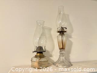 MaxSold Auction: Two oil lamps lot 680 - Ottawa (Ontario, Canada) SELLER MANAGED Downsizing Online Auction -  Cinnabar