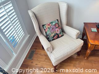 MaxSold Auction: Winged back arm chair  - Ottawa (Ontario, Canada) SELLER MANAGED Downsizing Online Auction -  Cinnabar