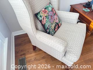 MaxSold Auction: Winged back arm chair  - Ottawa (Ontario, Canada) SELLER MANAGED Downsizing Online Auction -  Cinnabar