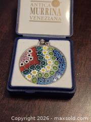 MaxSold Auction: Authentic Antica Murrina Veneziana Murano glass Floral Pendant in Original Box - Toronto (Ontario, Canada) SELLER MANAGED Downsizing Online Auction - McAdam Avenue