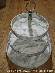 MaxSold Auction: Solid Marble 3 Tier Serving Stand - Toronto (Ontario, Canada) SELLER MANAGED Downsizing Online Auction - McAdam Avenue