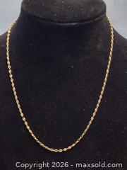 MaxSold Auction: Solid marked 18kt gold necklace 48 cm long weighs 5grams - Toronto (Ontario, Canada) SELLER MANAGED Downsizing Online Auction - McAdam Avenue