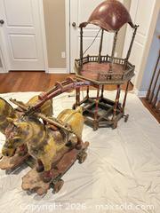 MaxSold Auction: 20th Century Hand Carved and Painted Indian Temple Rath with Caparisoned Horses, Rajasthan - Ancaster (Ontario, Canada) SELLER MANAGED Downsizing Online Auction - Galley Rd