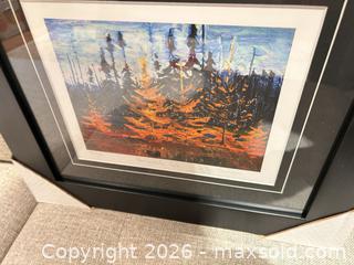 MaxSold Auction: Professionally framed “ tamaracks fall” fine art print by Tom Thomson  - Ancaster (Ontario, Canada) SELLER MANAGED Downsizing Online Auction - Galley Rd