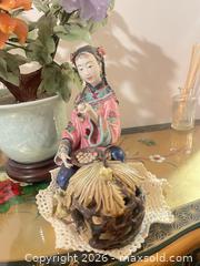 MaxSold Auction: Asian-Style Gemstone Flower Tree Set with Porcelain Figurine - New Westminster (British Columbia, Canada) SELLER MANAGED Estate Sale Online Auction - Jamieson Court