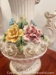 MaxSold Auction: Capodimonte Porcelain Ewer with Applied 3D Floral - New Westminster (British Columbia, Canada) SELLER MANAGED Estate Sale Online Auction - Jamieson Court