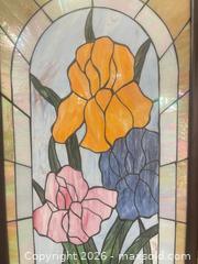 MaxSold Auction: Floral Stained Glass Panel in Wood Frame - New Westminster (British Columbia, Canada) SELLER MANAGED Estate Sale Online Auction - Jamieson Court