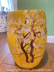 MaxSold Auction: Green Ceramic Asian-Style Garden Stool with Bird & Floral Design - New Westminster (British Columbia, Canada) SELLER MANAGED Estate Sale Online Auction - Jamieson Court