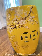 MaxSold Auction: Green Ceramic Asian-Style Garden Stool with Bird & Floral Design - New Westminster (British Columbia, Canada) SELLER MANAGED Estate Sale Online Auction - Jamieson Court