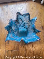 MaxSold Auction: Handmade Turquoise Red Blue Art Glass Centerpiece - New Westminster (British Columbia, Canada) SELLER MANAGED Estate Sale Online Auction - Jamieson Court