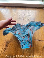 MaxSold Auction: Handmade Turquoise Red Blue Art Glass Centerpiece - New Westminster (British Columbia, Canada) SELLER MANAGED Estate Sale Online Auction - Jamieson Court