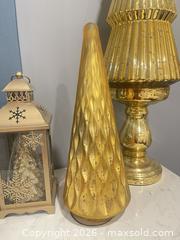 MaxSold Auction: Set of 3 Gold Mercury Glass Tabletop Lantern Trees - New Westminster (British Columbia, Canada) SELLER MANAGED Estate Sale Online Auction - Jamieson Court