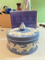 MaxSold Auction: Wedgwood Jasperware Covered Trinket/Jewelry Box, Blue & White - New Westminster (British Columbia, Canada) SELLER MANAGED Estate Sale Online Auction - Jamieson Court