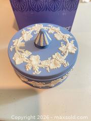 MaxSold Auction: Wedgwood Jasperware Covered Trinket/Jewelry Box, Blue & White - New Westminster (British Columbia, Canada) SELLER MANAGED Estate Sale Online Auction - Jamieson Court