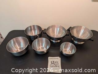 MaxSold Auction: Farberware Stainless Nesting Bowls and Colanders - Upper Darby Township (Pennsylvania, USA) SELLER MANAGED Estate Sale Online Auction - State Road (CONDO)
