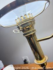MaxSold Auction: Antique Brass Student Lamp with Frosted Glass Shade - Toronto (Ontario, Canada) SELLER MANAGED Moving Online Auction - Enfield Avenue