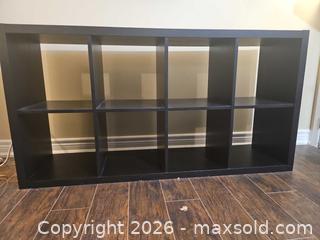 MaxSold Auction: Black 8-Compartment Cube Organizer Shelf, Approx. 60 x 30 x 16 in - Toronto (Ontario, Canada) SELLER MANAGED Moving Online Auction - Enfield Avenue