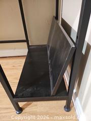 MaxSold Auction: Black and Brown Metal Frame Desk with Lower Shelf - Toronto (Ontario, Canada) SELLER MANAGED Moving Online Auction - Enfield Avenue