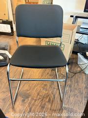 MaxSold Auction: Black Armless Office Desk Chair with Chrome Sled Base - Toronto (Ontario, Canada) SELLER MANAGED Moving Online Auction - Enfield Avenue