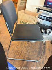 MaxSold Auction: Black Armless Office Desk Chair with Chrome Sled Base - Toronto (Ontario, Canada) SELLER MANAGED Moving Online Auction - Enfield Avenue