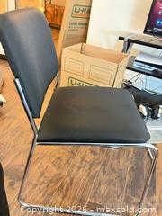 MaxSold Auction: Black Armless Office Desk Chair with Chrome Sled Base - Toronto (Ontario, Canada) SELLER MANAGED Moving Online Auction - Enfield Avenue