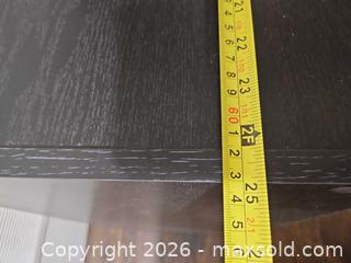 MaxSold Auction: Black Engineered Wood Bookshelf 30-32in W x 34-36in H x 11-12in D - Toronto (Ontario, Canada) SELLER MANAGED Moving Online Auction - Enfield Avenue